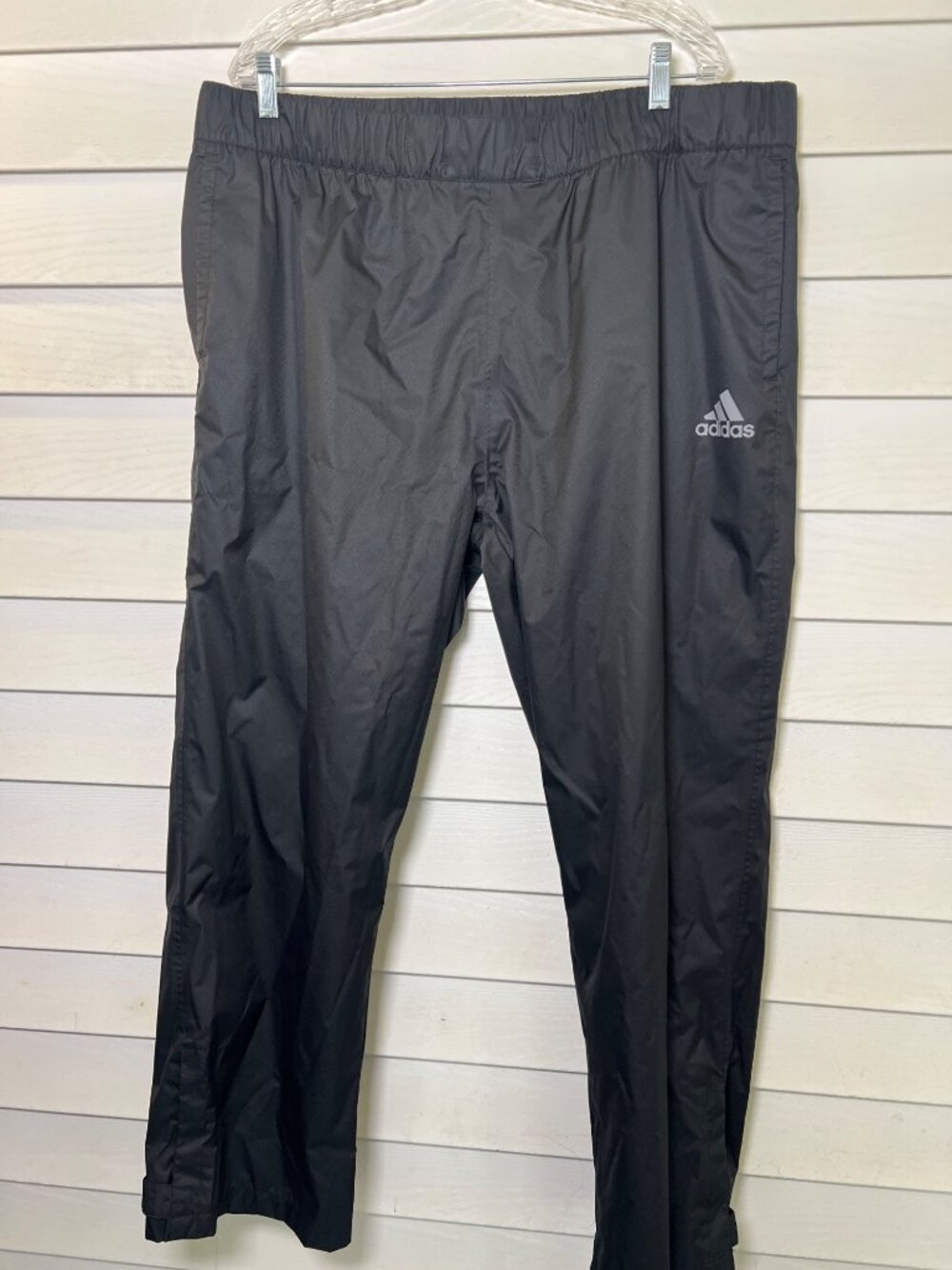 Adidas Mens XL Climastorm Golf Rain Pants Black Waterproof Elastic Waist